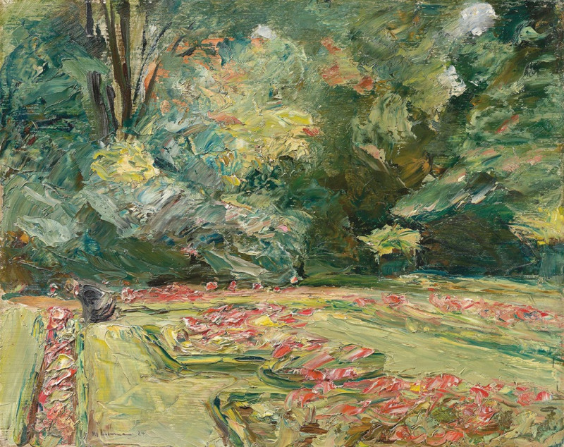 Die Blumenterrasse im Wannseegarten nach Norden (1924) reproduction of painting by Max Liebermann. ALL GICLEE PRINTS