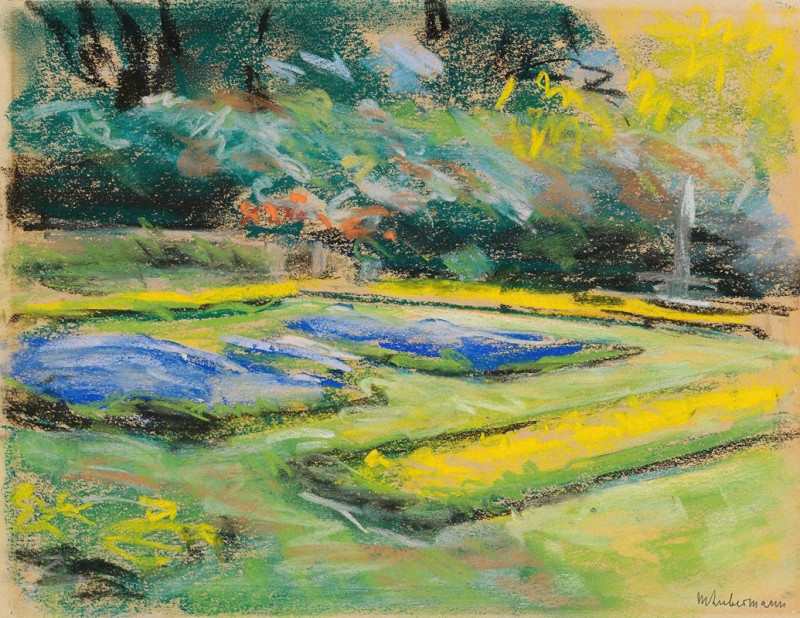 Blumenterrasse im Wannseegarten nach Nordwesten (1920) reproduction of painting by Max Liebermann. ALL GICLEE PRINTS