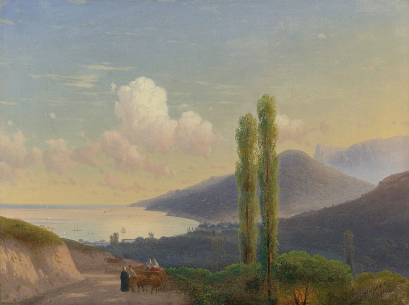 The Road To Gurzuf, Crimea (CIRCA 1878) reproduction of painting by Ivan Konstantinovich Aivazovsky. ALL GICLEE PRINTS