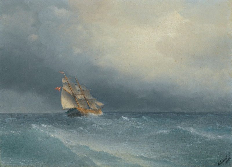 The Lifting Storm (1880) reproduction of painting by Ivan Konstantinovich Aivazovsky. ALL GICLEE PRINTS