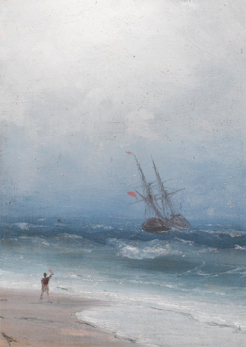 Stormy Coast reproduction of painting by Ivan Konstantinovich Aivazovsky. ALL GICLEE PRINTS