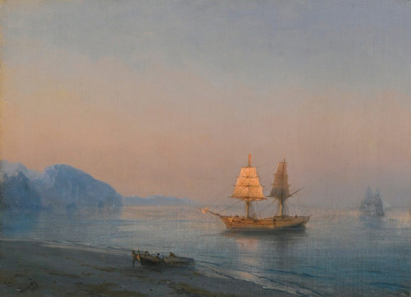 Morning In Yalta (1880) reproduction of painting by Ivan Konstantinovich Aivazovsky. ALL GICLEE PRINTS