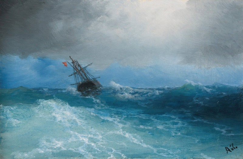 Ivan Konstantinovich Aivazovsky reprodukcija Gathering Storm (1899), VISOS REPRODUKCIJOS , paveikslai, reprodukcijos internetu