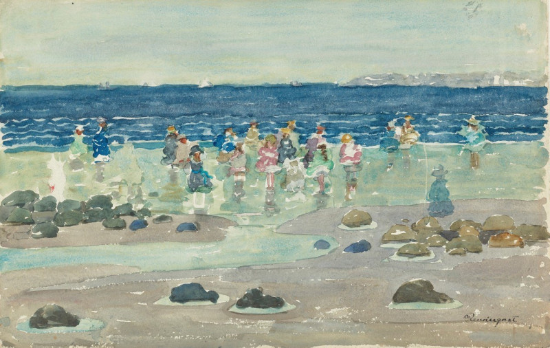 Low Tide (1901) reproduction of painting by Maurice Prendergast. ALL GICLEE PRINTS