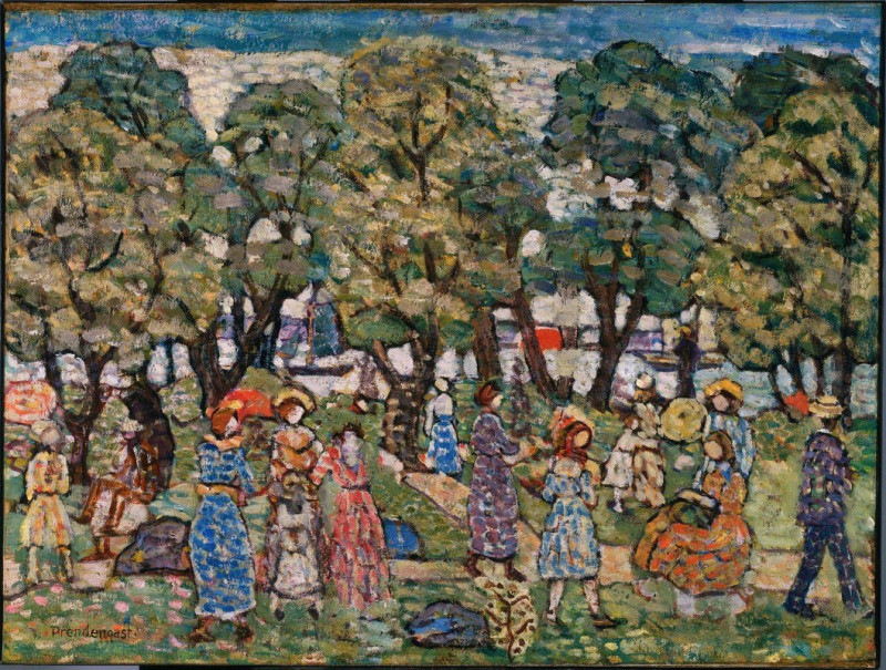 Under the Trees reproduction of painting by Maurice Prendergast. ALL GICLEE PRINTS