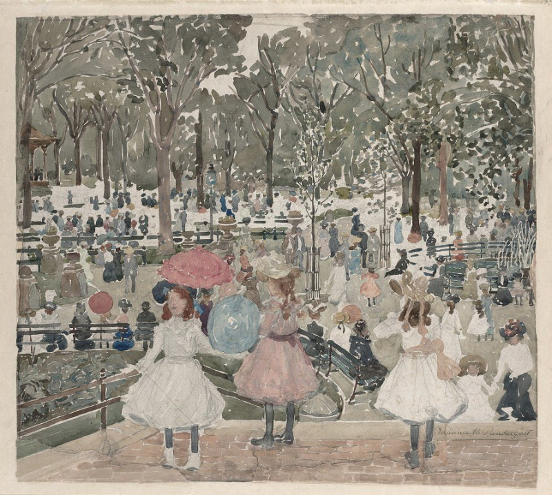 The Mall, Central Park (1900-1903) reproduction of painting by Maurice Prendergast. ALL GICLEE PRINTS