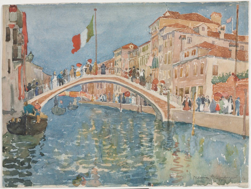 Maurice Prendergast reprodukcija A Bridge In Venice (1899), VISOS REPRODUKCIJOS , paveikslai, reprodukcijos internetu