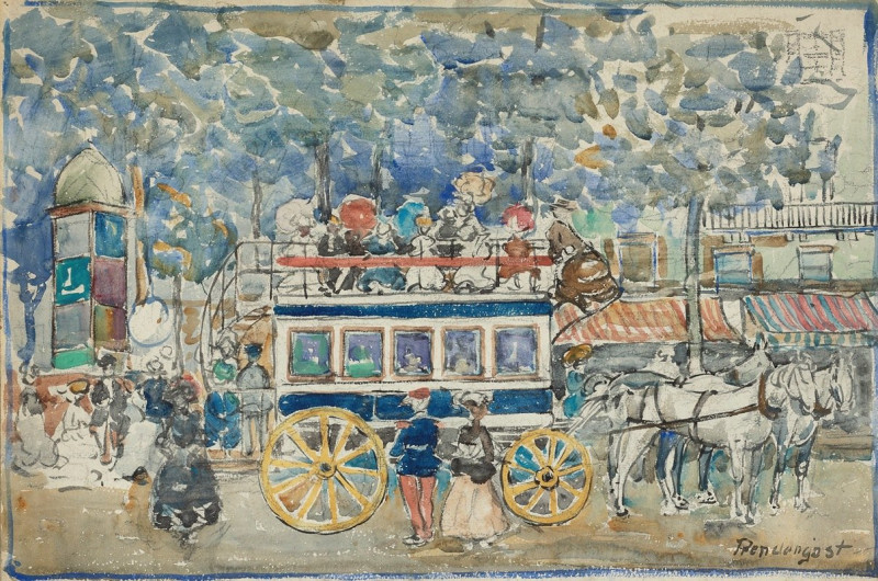 The Paris Omnibus reproduction of painting by Maurice Prendergast. ALL GICLEE PRINTS