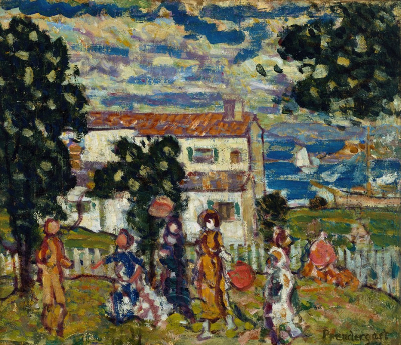 Maurice Prendergast reprodukcija New England Village, VISOS REPRODUKCIJOS , paveikslai, reprodukcijos internetu