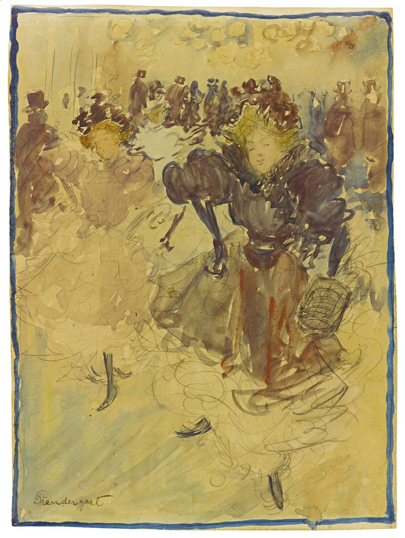 The Dancers (circa 1893-94) reproduction of painting by Maurice Prendergast. ALL GICLEE PRINTS