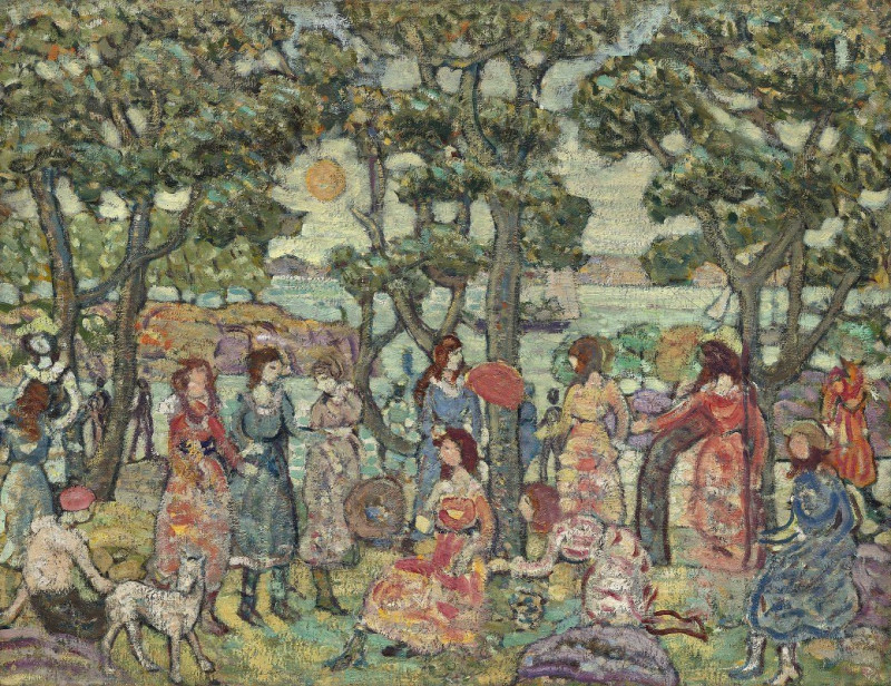 Landscape with Figures (1921) reproduction of painting by Maurice Prendergast. ALL GICLEE PRINTS