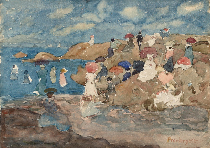 Revere Beach (c. 1896) reproduction of painting by Maurice Prendergast. ALL GICLEE PRINTS