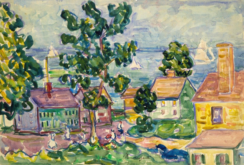 New England Coastal Village (ca. 1915-1918) reproduction of painting by Maurice Prendergast. ALL GICLEE PRINTS