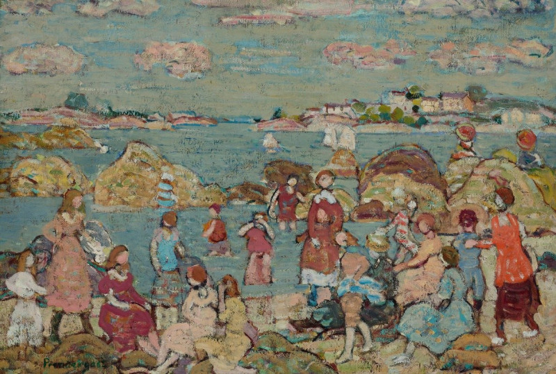 The Seashore (circa 1918-23) reproduction of painting by Maurice Prendergast. ALL GICLEE PRINTS