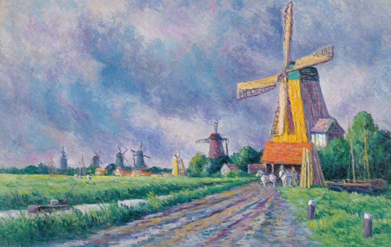 Environs De Rotterdam (1907) reproduction of painting by Maximilien Luce. ALL GICLEE PRINTS