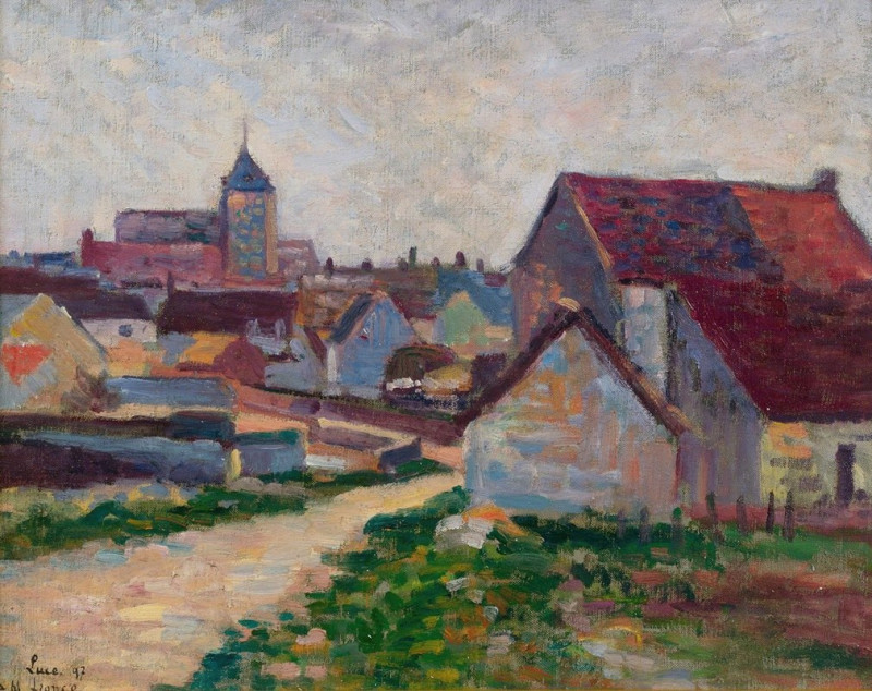 Le Village De Conche-Sur-Condoires (1897) reproduction of painting by Maximilien Luce. ALL GICLEE PRINTS