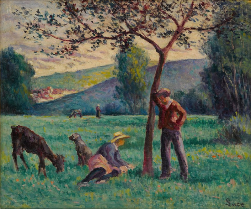 Bessy-cur-Cure, paysage au pommier reproduction of painting by Maximilien Luce. ALL GICLEE PRINTS