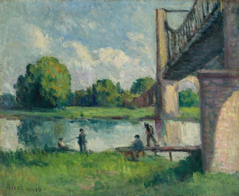 Maximilien Luce reprodukcija Pont Aux Environs D’angers (1916), VISOS REPRODUKCIJOS , paveikslai, reprodukcijos internetu