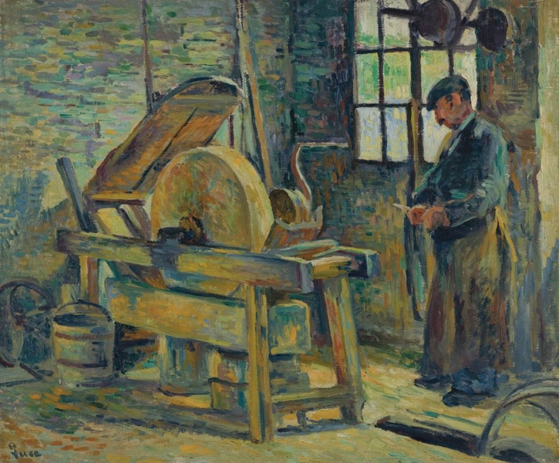 Le Rémouleur (circa 1907) reproduction of painting by Maximilien Luce. ALL GICLEE PRINTS