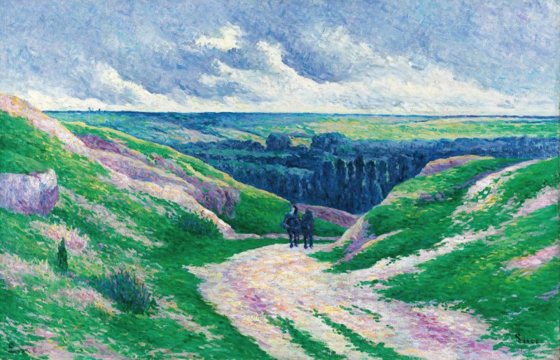 Maximilien Luce reprodukcija Paysage Près De Moulineux Sur Oise (circa 1902-03), VISOS REPRODUKCIJOS , paveikslai, reprodukci...