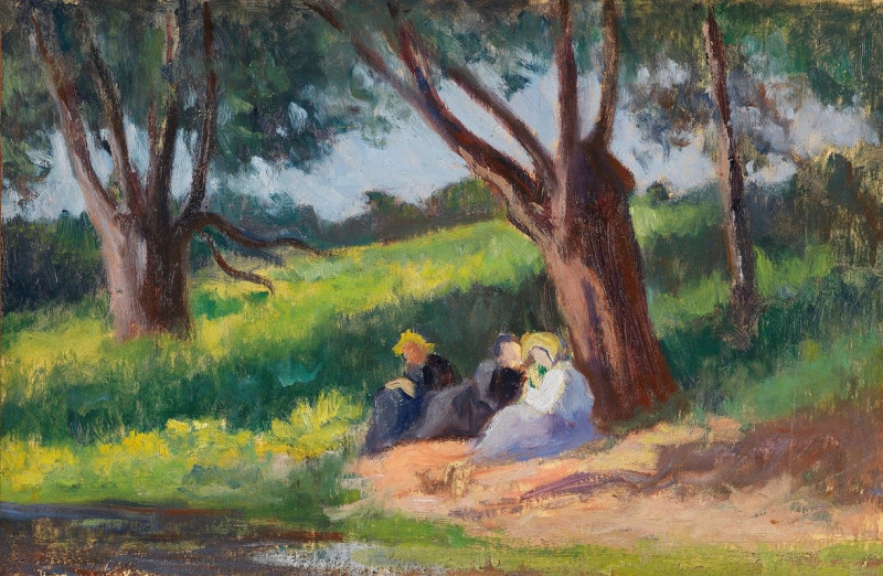 Sous L´arbre Rolleboise (1926) reproduction of painting by Maximilien Luce. ALL GICLEE PRINTS