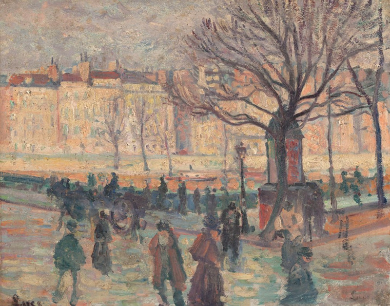 Maximilien Luce reprodukcija Paysage parisien. Bords de Seine, VISOS REPRODUKCIJOS , paveikslai, reprodukcijos internetu