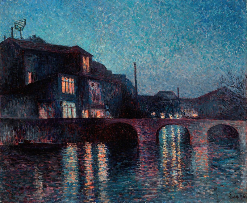 The River Sambre in Charleroi (1896) reproduction of painting by Maximilien Luce. ALL GICLEE PRINTS