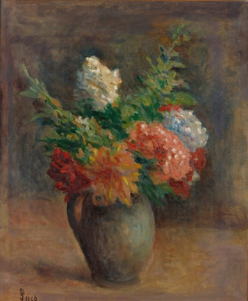 Maximilien Luce reprodukcija Pivoines, Géraniums Et Lilas Blancs (circa 1925), VISOS REPRODUKCIJOS , paveikslai, reprodukcijo...