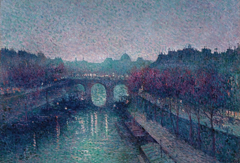 Le Pont-Neuf, La Seine, Petit Bras (1900) reproduction of painting by Maximilien Luce. ALL GICLEE PRINTS