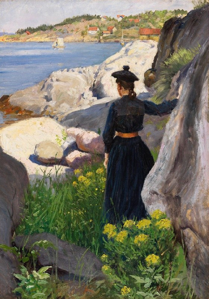 On the coast (1890) reproduction of painting by Paul Fischer. ALL GICLEE PRINTS