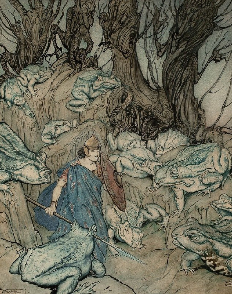 Becuma of the White Skin (1920) reproduction of painting by Arthur Rackham. ALL GICLEE PRINTS