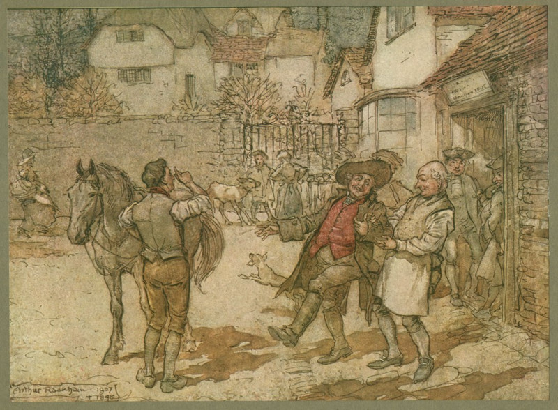 When a score of ewes had brought in a remarkable profit. (1911) reproduction of painting by Arthur Rackham. ALL GICLEE PRINTS