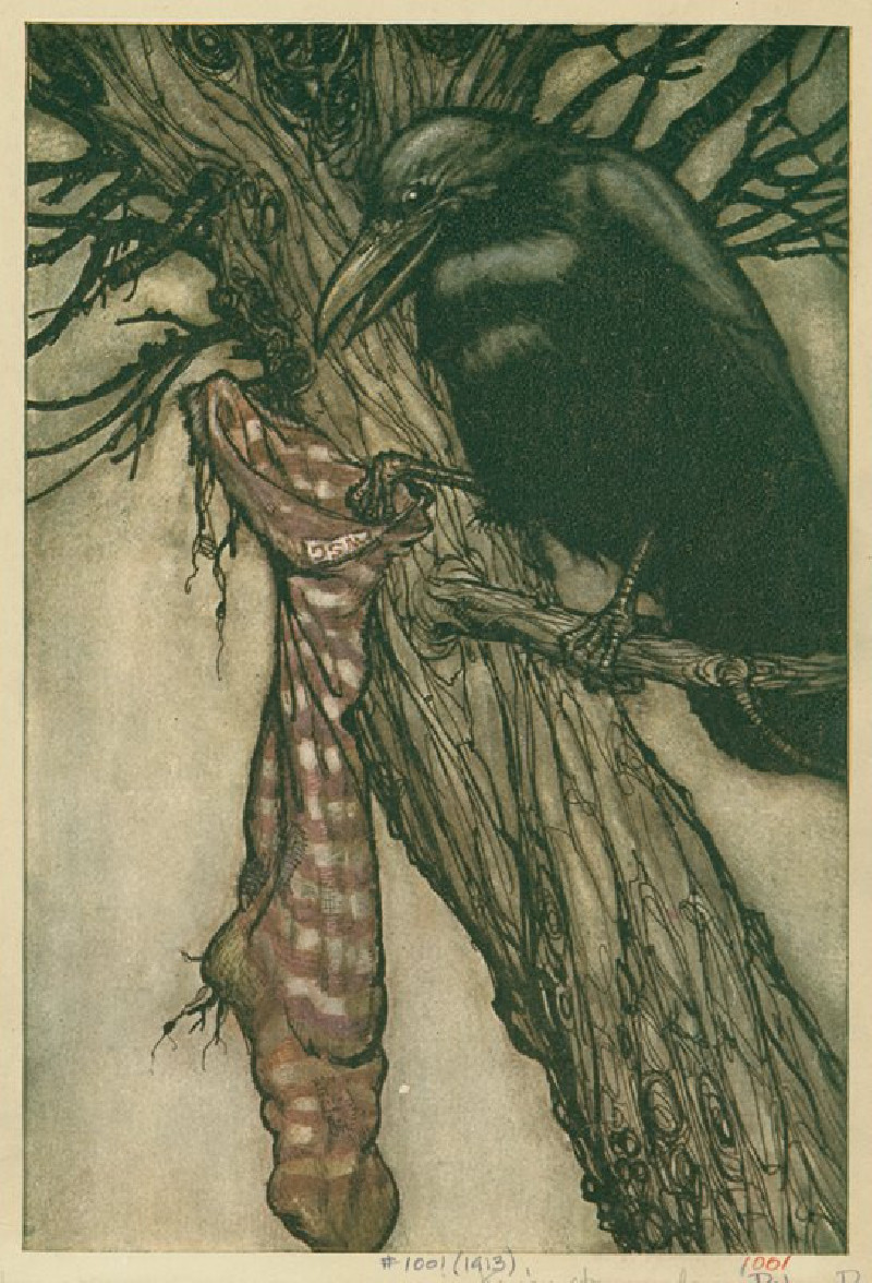 Arthur Rackham reprodukcija For years he had been quietly filling his stocking (1913), VISOS REPRODUKCIJOS , paveikslai, repr...