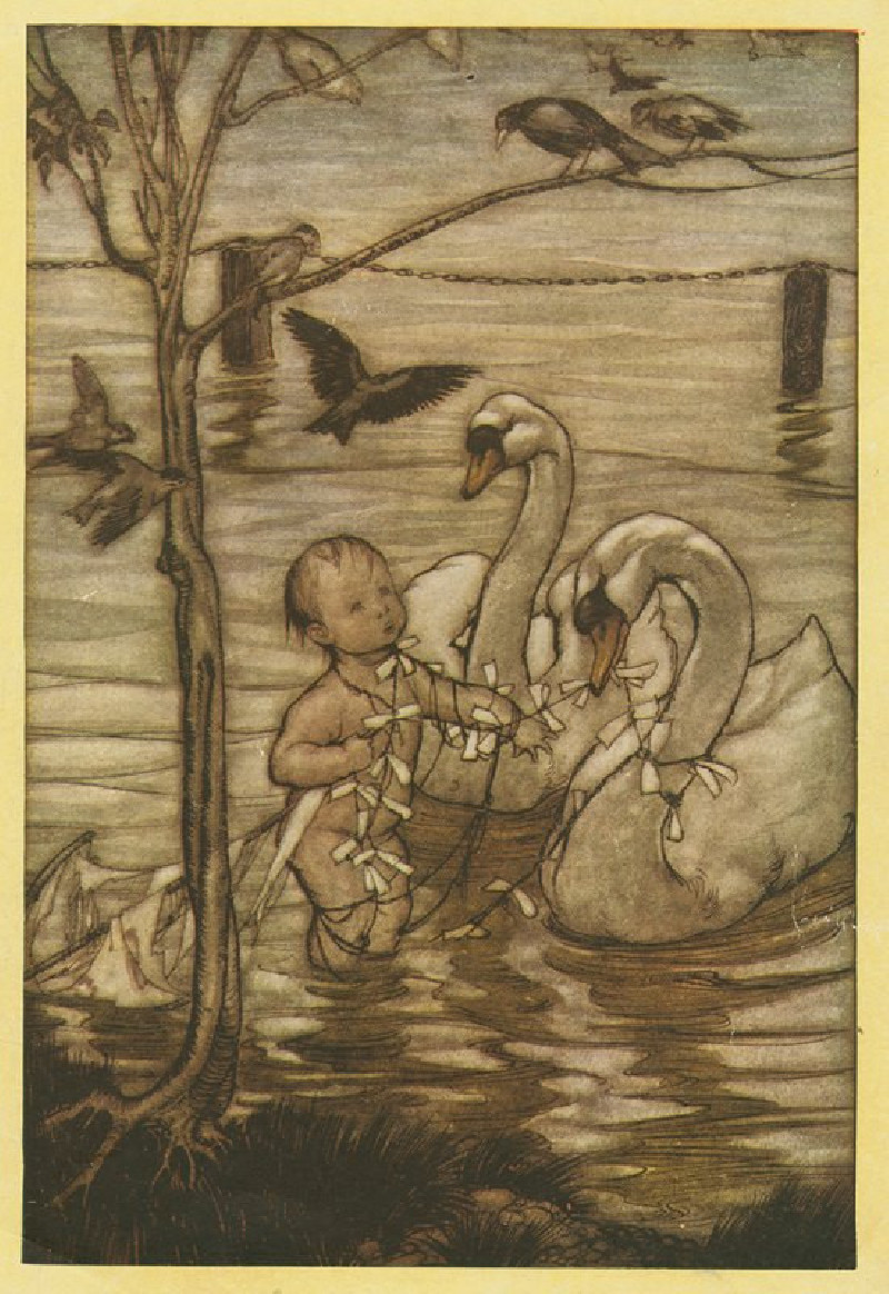 Arthur Rackham reprodukcija After this the birds said that they would help him no more in his mad enterprise (1913), VISOS RE...