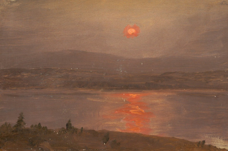 Frederic Edwin Church reprodukcija View Across the Hudson at Sunset (ca. 1890), VISOS REPRODUKCIJOS , paveikslai, reprodukcij...