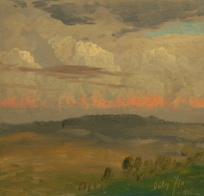 Landscape, Hudson Valley (1870) reproduction of painting by Frederic Edwin Church. ALL GICLEE PRINTS