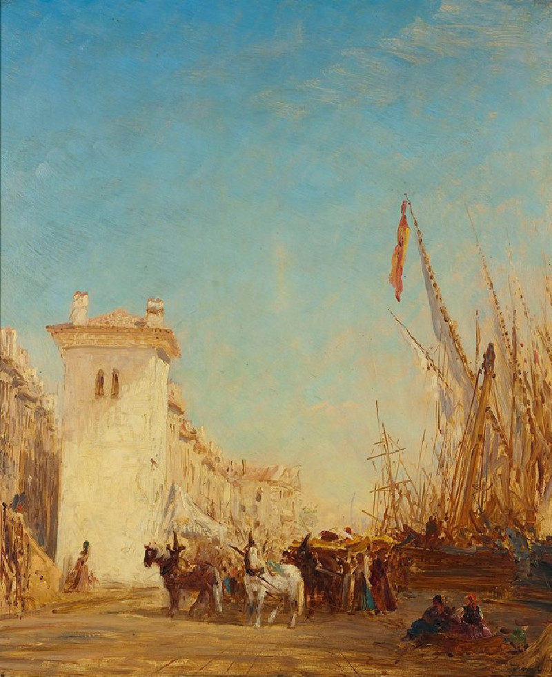 Le quai Saint-Jean à Marseille (1890-1895) reproduction of painting by Félix Ziem. ALL GICLEE PRINTS