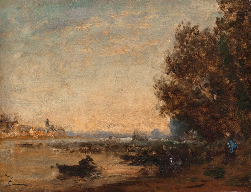 Crépuscule (1850-1860) reproduction of painting by Félix Ziem. ALL GICLEE PRINTS