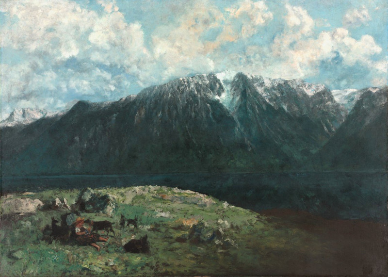 Gustave Courbet reprodukcija Panoramic View of the Alps, Les Dents du Midi (1877), VISOS REPRODUKCIJOS , paveikslai, reproduk...