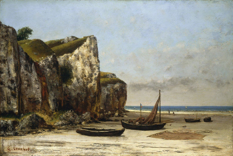 Beach in Normandy (c. 1872-1875) reproduction of painting by Gustave Courbet. ALL GICLEE PRINTS