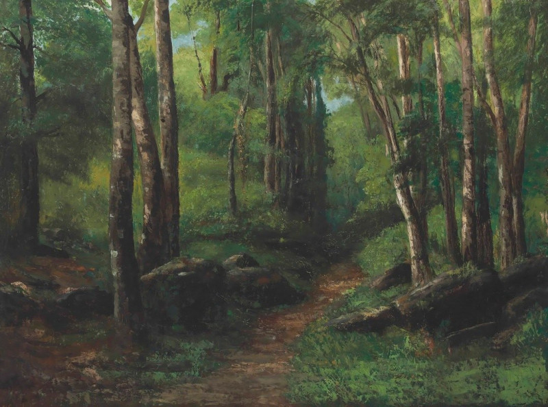 Path Through The Forest (circa 1860) reproduction of painting by Gustave Courbet. ALL GICLEE PRINTS