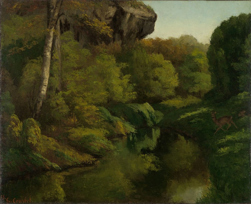 View in the Forest of Fontainebleau (1855) reproduction of painting by Gustave Courbet. ALL GICLEE PRINTS