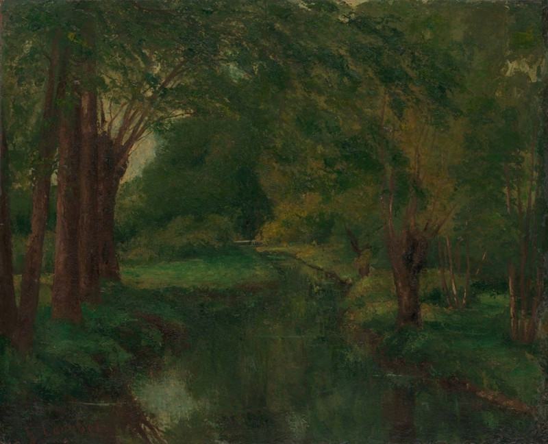 Gustave Courbet reprodukcija A Brook in a Clearing (1862), VISOS REPRODUKCIJOS , paveikslai, reprodukcijos internetu