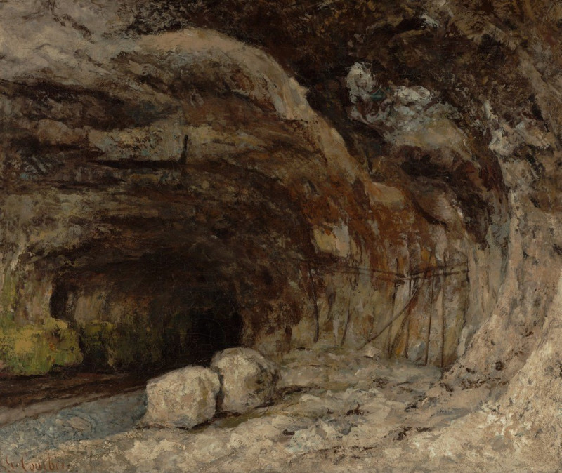 Grotto of Sarrazine near Nans-sous-Sainte-Anne reproduction of painting by Gustave Courbet. ALL GICLEE PRINTS