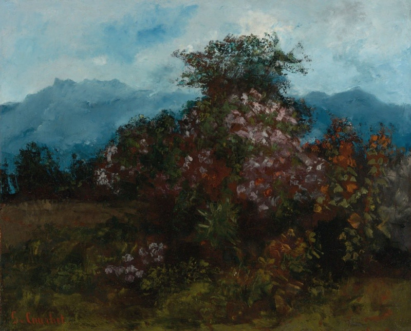 Gustave Courbet reprodukcija Paysage Avec Massif Fleuri, VISOS REPRODUKCIJOS , paveikslai, reprodukcijos internetu