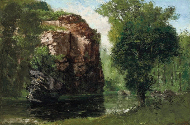 Bords De La Loue Avec Rochers À Gauche (1868) reproduction of painting by Gustave Courbet. ALL GICLEE PRINTS