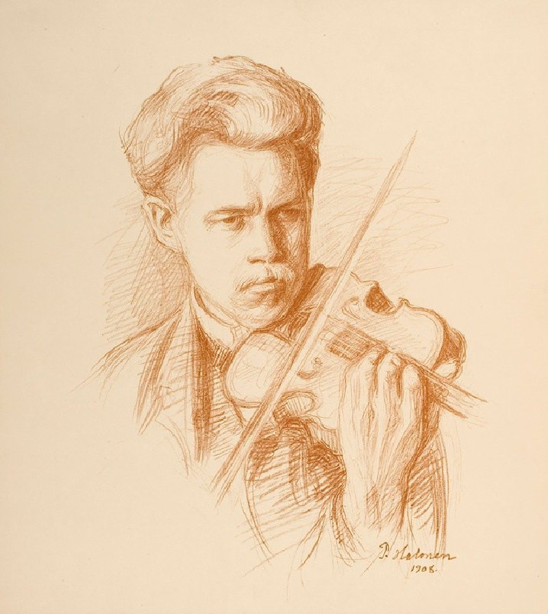 Pekka Halonen reprodukcija Heikki Playing (the Artist’s Brother) (1908), VISOS REPRODUKCIJOS , paveikslai, reprodukcijos inte...