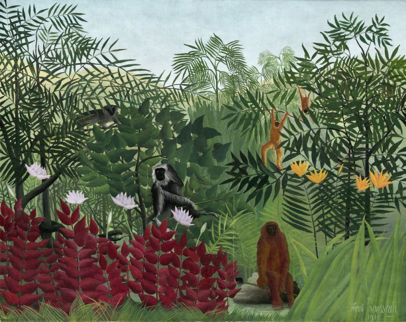 Henri Rousseau reprodukcija Tropical Forest with Monkeys (1910), VISOS REPRODUKCIJOS , paveikslai, reprodukcijos internetu