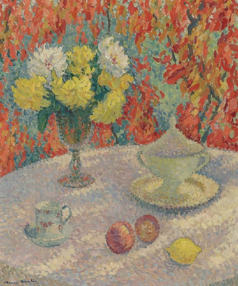 Dahlias Au Soleil (circa 1925) reproduction of painting by Henri Martin. ALL GICLEE PRINTS