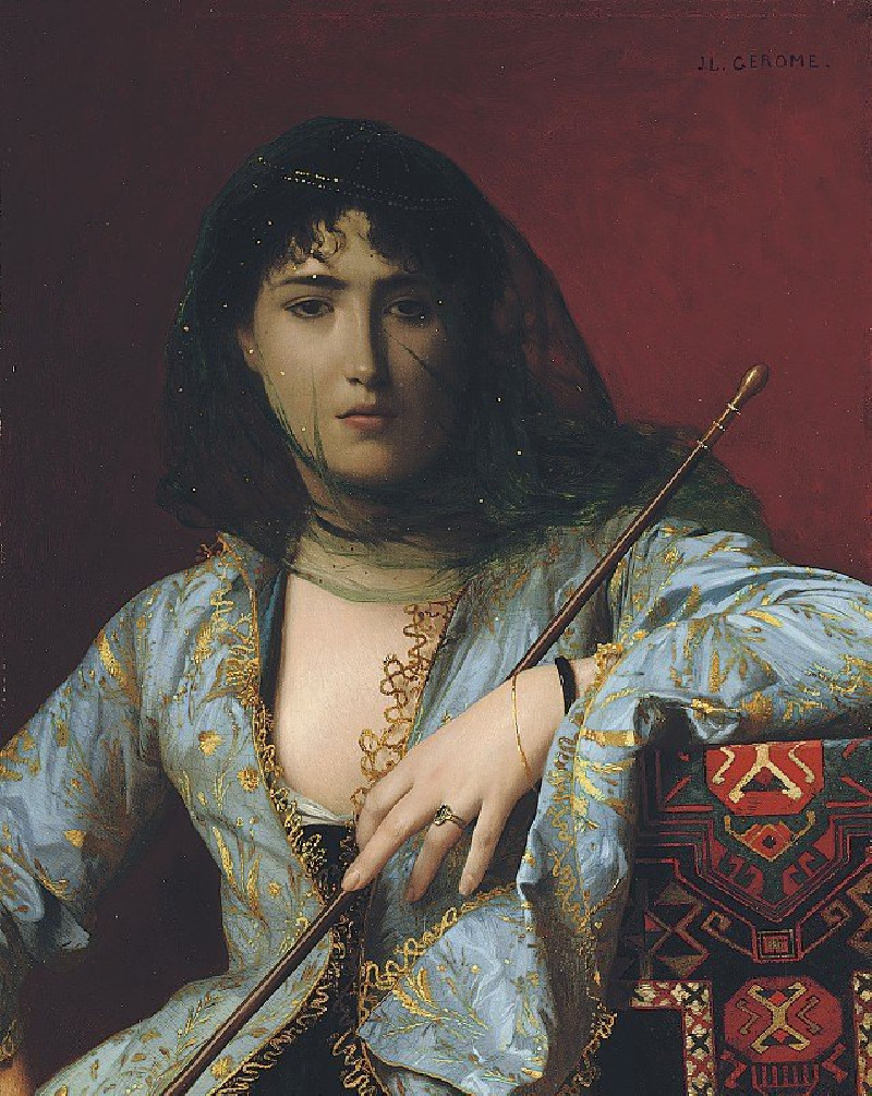 Veiled Circassian Beauty reproduction of painting by Jean-Léon Gérôme. ALL GICLEE PRINTS